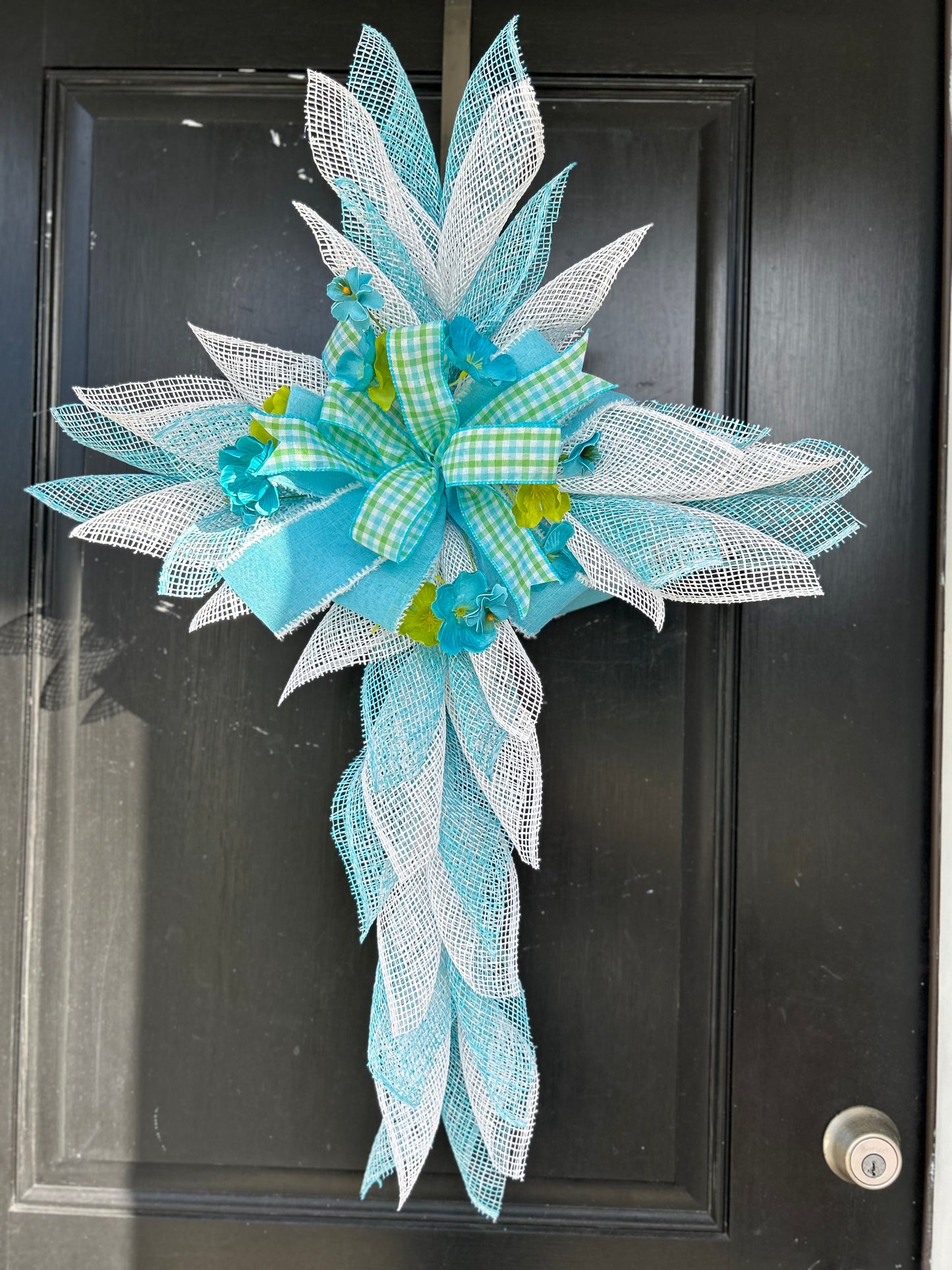 TURQUOISE CROSS WREATH