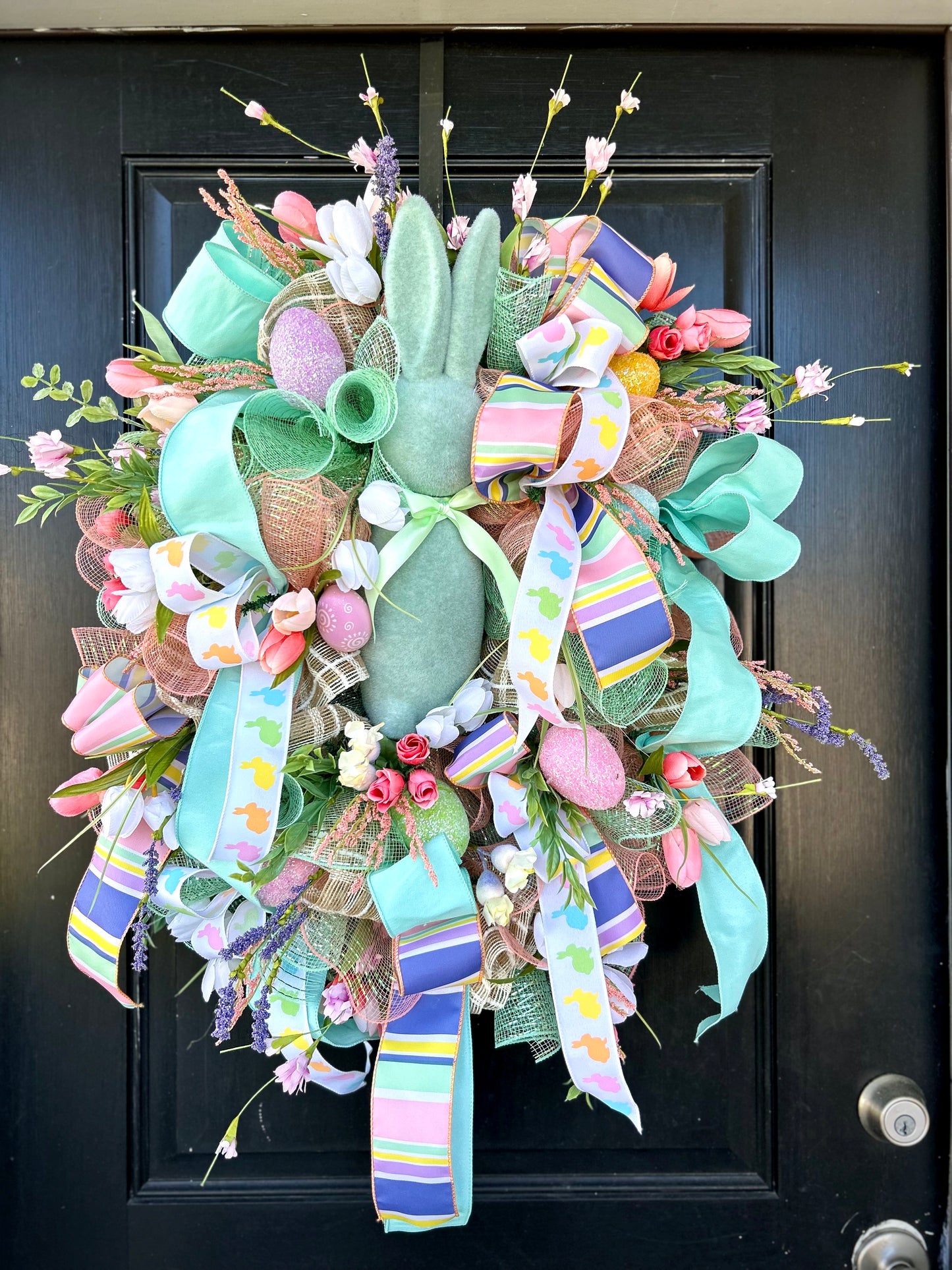 MINT GREEN BUNNY WREATH