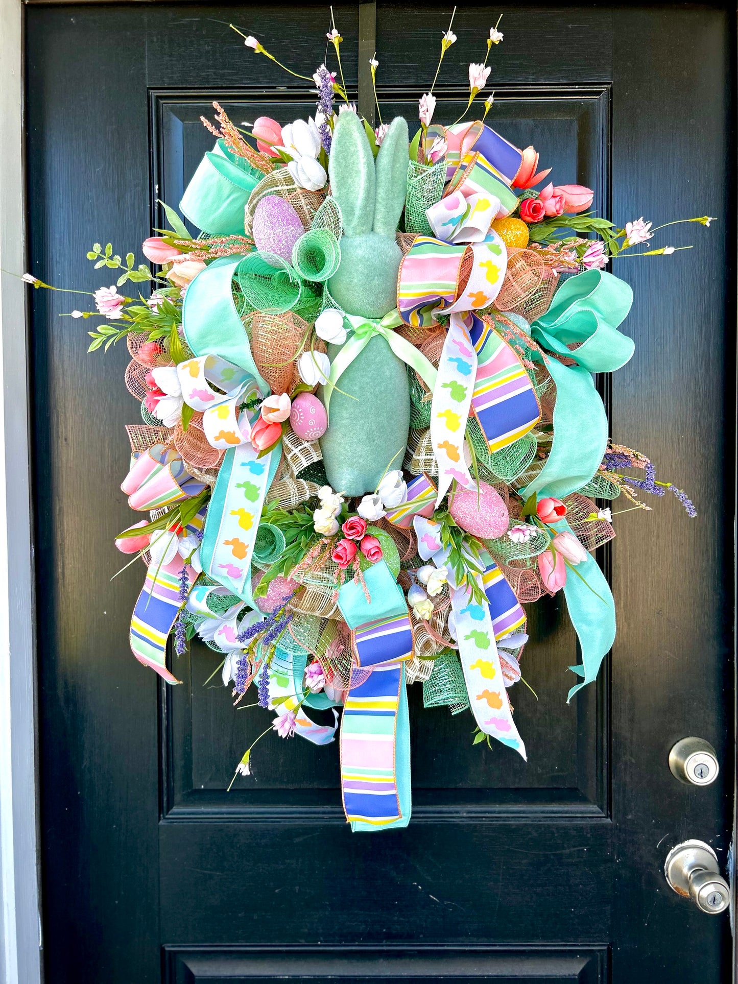 MINT GREEN BUNNY WREATH