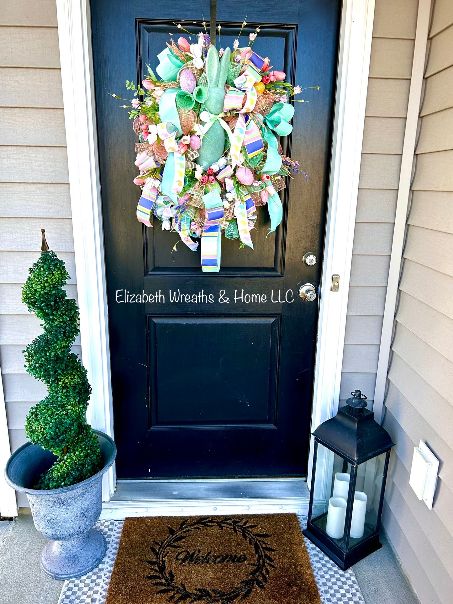 MINT GREEN BUNNY WREATH